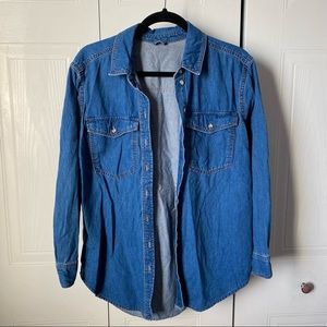 Topshop - jean button-up shirt